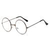 Óculos de grau femininos de lentes planas redondas, estilo coreano retrô, óculos de estudante com grau para miopia, óculos de lente plana sem grau para mulheres