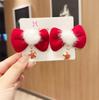 Nuevo tocado de princesa Hanfu para Año Nuevo, accesorios para el cabello con lazo para niños, pasador de bola de pelo para niñas, pasador para bebé, pinza de pico de pato