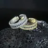 Anillo Abierto Corona de Diamantes Microincrustados Estilo Vintage, Estilo Old Money, Lujo Ligero, Sensación de Alta Gama, Venta Directa del Fabricante
