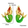 Acero Inoxidable 3D Sólido Goteo de Aceite Colorido Colgante de Sirena DIY Collar Bolsa Llavero Colgante Accesorios Mayoreo