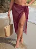 Chal para vacaciones en la playa, ropa europea y americana transfronteriza de talla grande para mujer, vestido de playa transparente sexy con flecos para mujer