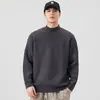 Suéter de Punto para Hombre 2025 Otoño e Invierno Nuevo Jersey Cuello Alto con Botones Suéter Versátil Estilo Japonés Holgado Moderno