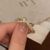 Anel Aberto de Zircônia Super Brilhante, Design de Nicho, Moda de Alto Padrão, Anel Único e Simples, Joia Tendência Não Convencional