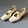 Nuevos Zapatos Mary Jane de Piel de Oveja con Cordones, Punta Cuadrada y Aumento Oculto de Altura, Estilo Coreano, Dulces Zapatos de Salón Franceses de Boca Baja para Mujer, Primavera 2026