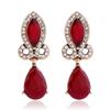 Brincos de Resina em Estilo Retrô Europeu e Americano com Incrustação de Diamantes, Joias Disponíveis no Aliexpress