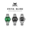 Reloj marca OPK nuevo clásico verde Submariner banda de acero automático mecánico para hombre esqueleto impermeable luminoso para hombre