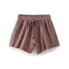 E-commerce Transfronteiriço 2026 Primavera Novidades Moda Feminina Estilo Europeu e Americano Casual Solto Veludo Canelado Moletom Shorts 3253