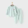 Conjunto de Ropa de Otoño para Bebé con Forro de Felpa, Ropa Interior Térmica Engrosada para Bebés, Ropa Cómoda Cálida para Niños, Pijama Separado para Invierno