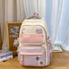 Mochila casual leve de grande capacidade 2026 estilo coreano ins alto valor estilo universitário mochila color block