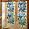 Xc9056 Láser Colorido Sueño Azul Flor Sala de Estar Hogar Decoración Ventana de Vidrio Adhesivo Electrostático Venta al por Mayor Comercio Exterior