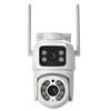 Cámara ICSEE tipo bala binocular inalámbrica WiFi, máquina de bola, explosiones transfronterizas, interior y exterior, PTZ de 360 grados, pantalla dual, visión nocturna a todo color
