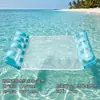 Novo Modelo Transfronteiriço: Boia de Água Dupla Tubo Listrada Gelo-Transparente com Lantejoulas, Diversão Flutuante para Piscina, Boia Inflável Espessa para Uma Pessoa