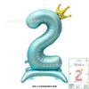 Corona digital de 42 pulgadas con base de pie, globos rosas y azules, decoración para fiestas de un año para niños y niñas.