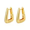 Brincos Trapezoidais de Ouro 18K de Alta Qualidade Transfronteiriços, Brincos de Design Nichado, Brincos Quadrados Modernos e Personalizados para Mulheres