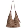 Bolso de mano tejido estilo perezoso para mujer 2026 Nuevo Bolso de hombro de gran capacidad para el trabajo Bolso de paja casual para vacaciones en la playa