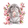 Pascua Huevo Colorido Conejo Atmósfera Electroestática Gabinete de Puerta de Vidrio Pegatina de Ventana Flor Tienda Decoraciones Flores Embellecimiento