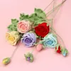 Producto Terminado Transfronterizo Nuevo Ramo de Rosas de Lana Hecho a Mano Día de San Valentín Rosa Flor Artificial Decoración del Hogar Arreglo Floral Venta al Por Mayor