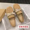 Mocasines planos de otoño con lazo, nuevo estilo 2025, de suela plana, puntera cuadrada, zapatos de suela blanda, versátiles para mujer