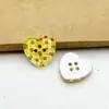 Botón Lindo de Corazón con Cuatro Ojos Estampado de Dibujos Animados Cardigan Vestido Botón Decorativo DIY Ropa Infantil Hecho a Mano