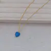 Colar Versátil para o Dia a Dia com Pingente de Coração Irregular Martelado em Textura Rústica Estilo Francês Cobre Dourado Esmalte Vitrificado