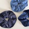 Falda de Tela Plisada Color Azul Denim Salt Anillo para el Cabello Colon Cuerda para el Cabello Elegante Retro para Mujer Bola Accesorios para el Cabello
