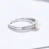 Anillo Hueco de Plata 925 para Mujer Lujo Accesible Moda Perla de Agua Dulce Anillo Abierto Nicho Gama Alta Joyería de Mano Día de San Valentín Chino