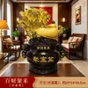 Cuenco de la Fortuna Dorado con Adorno de Repollo que Atrae la Riqueza, Regalo para Atraer la Riqueza para Apertura de Tienda, Artesanía Decorativa para Recepción de Empresa