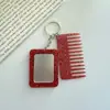 Nuevo Llavero Peine Rectangular con Purpurina, Aspecto de Alta Gama, Accesorio para Bolso, Mini Peine, Espejo, DIY, Transfronterizo