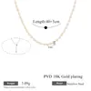 Collar con colgante de espina de pez multicomponente transfronterizo engastado con perlas artificiales de colores, juego de collares de cadena para clavícula en capas, disponible para venta al por mayor para mujeres