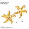 Pendientes de Acero Inoxidable con Bloques de Color Corazón Estrella de Mar Geométricos Transfronterizos para Mujer, Joyería Versátil de Acero de Titanio de Gama Alta Europea y Americana al por Mayor