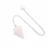 Cono hexagonal en polvo Ojo de Tigre Cristal péndulo ágata natural Gema de Cristal cono colgante DIY colgante de cristal transfronterizo
