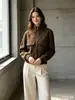 Jaqueta Casual Confortável Za Cross-Border Exclusive 2026 Estilo Workwear Retrô Gola Alta Bolso com Zíper Curta Slim