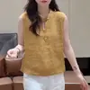 Moda Verano 2026 Blusa Holgada Estilo Chino con Diseño de Botones, Versátil, Rejuvenecedora, Adelgazante, Top Verde para Mujer