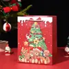 Bolsas de Regalo Populares Navideñas Transfronterizas, Bolsas de Tote Navideñas de Dibujos Animados, Bolsas de Regalo de Cartón Blanco, Bolsas de Regalo Souvenir de Año Nuevo y Navidad