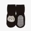 1 par de calcetines de piso para niños pequeños de dibujos animados con patrón de animal, para primavera y otoño, antideslizantes, para interiores, para niños y niñas
