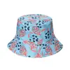 2022 Nuevo Sombrero de Pescador Plegable de Doble Uso con Forma de Cubeta para el Sol con Diseño de Cactus para Mujer