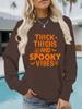 Sudadera con estampado de Halloween y cuello redondo de manga larga informal para mujer, otoño e invierno, transfronteriza entre Europa y Estados Unidos, venta al por mayor