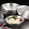 Tazón de Acero Inoxidable 304 para Fideos Fríos, Tazón Coreano Estilo Bibimbap, Tazón de Sopa Aislado de Doble Capa, Tazón para Hot Pot Picante, Tazón Cónico, Tazón para Ramen
