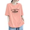 Camiseta de Manga Corta de Algodón Puro de Peso Pesado 2026, Talla Grande, Cuello Redondo, Corte Holgado, Adelgazante, Estampado de Letras, Casual, Top de Hombro Normal