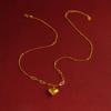 Pulsera elegante con forma de corazón hueco en 3D para mujer, collar elegante con aleación de cobre que combina con todo.