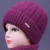 Gorro de Lana Cálido de Invierno con Felpa para Madres de Mediana Edad y Mayores, Gorro de Punto para Señoras Mayores con Protección Auditiva para el Frío al Aire Libre