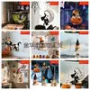 Diálogo Transfronterizo de Bruja de Halloween en la Luna y Fantasma Pequeño de Dibujos Animados Colgante de Decoración Festiva Acrílico Plano 2D
