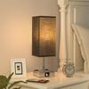 Lámpara de Mesa Transfronteriza de Noche de Alta Gama para Dormitorio, Ambiente, Lámpara de Mesa Pequeña Recargable y de Doble Uso con Enchufe, Interruptor Táctil, Lámpara de Mesa Decorativa de Tela