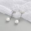 Pendientes de Perla con Lazo de Plata S925 Nuevos Pendientes Largos Simples Pendientes de Moda Elegantes con Estilo Y486