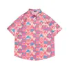 Camisas Hawaianas de Manga Corta New Retro Transfronterizas para Hombres y Mujeres, Casual Modernas Holgadas para Parejas, Camisas Florales de Playa para Vacaciones