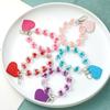 Llavero colgante de pulsera de amor creativo, llavero con letras de corazón de moda, accesorios de cuero transparentes, lindos accesorios para mochila escolar