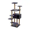 Vendas diretas da fábrica de origem: fabricante de brinquedos para animais de estimação oferece uma luxuosa estrutura de escalada para gatos com ninho e cápsula espacial, economizadora de espaço e resistente ao desgaste