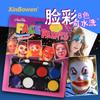 Juego de 8 colores de tarjetas de succión redondas para colorear la cara, pintura corporal para niños, crema lavable, pigmentos de color al óleo, venta al por mayor