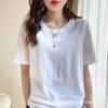 Camiseta feminina de manga curta de algodão estilo coreano estilo coreano camiseta de algodão solto emagrecendo top masculino casual plus size masculino e feminino mesmo estilo