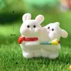 Novo casal Série Coelho micro paisagismo jardinagem DIY acessórios bola de cristal fofo fofo coelho branco resina ornamentos